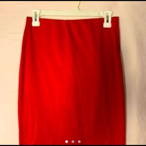 Red pencil skirt